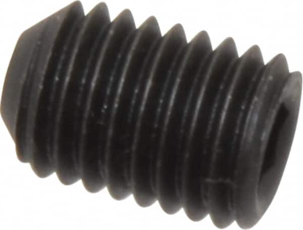 Value Collection - 1/4-28 UNF, 3/8" OAL, Cup Point Set Screw - Grade 8 Alloy Steel, 1/8" Key - Americas Industrial Supply