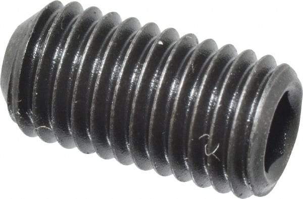 Value Collection - 1/4-28 UNF, 1/2" OAL, Cup Point Set Screw - Grade 8 Alloy Steel, 1/8" Key - Americas Industrial Supply