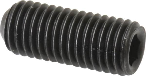 Value Collection - 1/4-28 UNF, 5/8" OAL, Cup Point Set Screw - Grade 8 Alloy Steel, 1/8" Key - Americas Industrial Supply