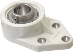 Value Collection - 1" ID, 1-3/8" OAL x 4-9/16" OAH 3 Bolt Flange Mounted Bearing - 1,764 Lb Static Cap, 3,147 Lb Dyn Cap, 1-5/8" Btw Mnt Hole Ctrs, Stainless Steel - Americas Industrial Supply