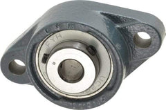 Value Collection - 1/2" ID, 2-7/32" OAW x 3-7/8" OAL x 2-7/32" OAH 2-Bolt High Temperature Flange Bearing - 1,650 Lb Static Cap, 2,830 Lb Dyn Cap, 3" Btw Mnt Hole Ctrs, 19/32" Base-to-Ctr Ht, Cast Iron - Americas Industrial Supply