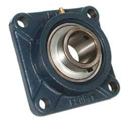 Value Collection - 2-3/16" ID, 6-3/8" OAW x 6-3/8" OAL x 6-3/8" OAH 4-Bolt High Temperature Flange Bearing - 6,470 Lb Static Cap, 9,550 Lb Dyn Cap, 5-1/8" Btw Mnt Hole Ctrs, 63/64" Base-to-Ctr Ht, Cast Iron - Americas Industrial Supply