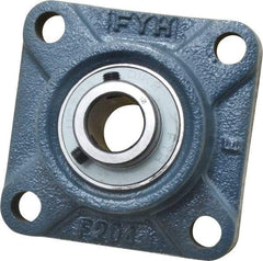 Value Collection - 3/4" ID, 3-3/8" OAW x 3-3/8" OAL x 3-3/8" OAH 4-Bolt High Temperature Flange Bearing - 1,650 Lb Static Cap, 2,830 Lb Dyn Cap, 2-1/2" Btw Mnt Hole Ctrs, 19/32" Base-to-Ctr Ht, Cast Iron - Americas Industrial Supply