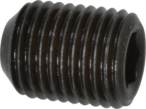 Value Collection - 3/8-24 UNF, 1/2" OAL, Cup Point Set Screw - Grade 8 Alloy Steel, 3/16" Key - Americas Industrial Supply