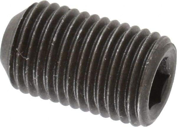 Value Collection - 3/8-24 UNF, 5/8" OAL, Cup Point Set Screw - Grade 8 Alloy Steel, 3/16" Key - Americas Industrial Supply