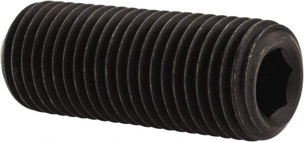 Value Collection - 3/8-24 UNF, 1" OAL, Cup Point Set Screw - Grade 8 Alloy Steel, 3/16" Key - Americas Industrial Supply