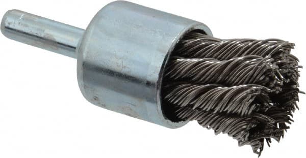 Anderson - 3/4" Brush Diam, Knotted, End Brush - 1/4" Diam Shank, 22,000 Max RPM - Americas Industrial Supply