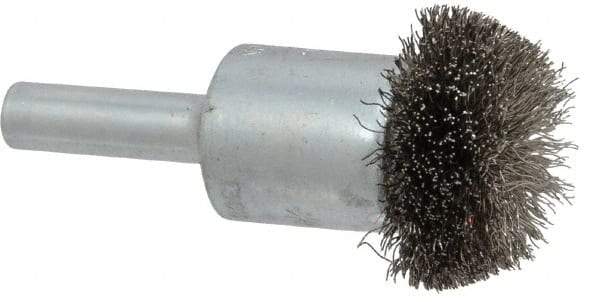 Anderson - 1" Brush Diam, Crimped, Flared End Brush - 1/4" Diam Shank, 25,000 Max RPM - Americas Industrial Supply