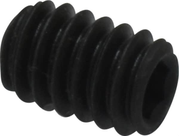 Value Collection - 1/4-20 UNC, 3/8" OAL, Cup Point Set Screw - Grade 8 Alloy Steel, 1/8" Key - Americas Industrial Supply