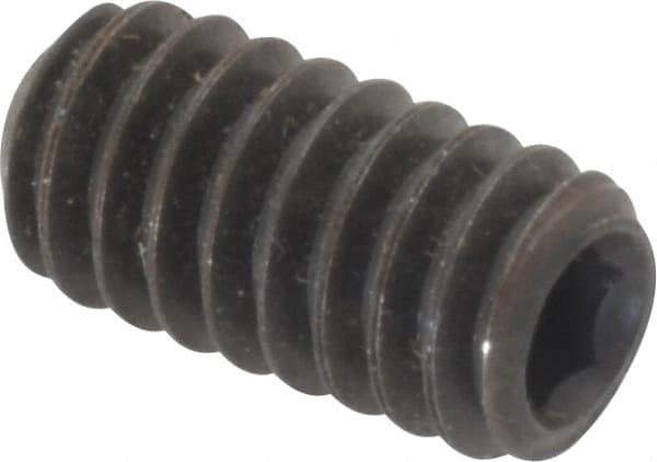 Value Collection - 1/4-20 UNC, 1/2" OAL, Cup Point Set Screw - Grade 8 Alloy Steel, 1/8" Key - Americas Industrial Supply