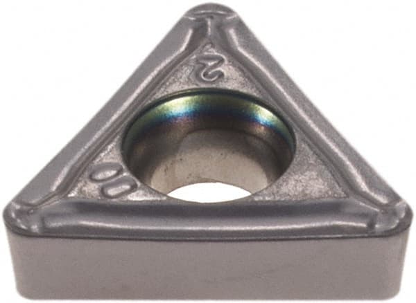Iscar - TCMT2-2 SM Grade IC907 Carbide Turning Insert - TiAlN/TiN Finish, 60° Triangle, 1/4" Inscr Circle, 3/32" Thick, 1/32" Corner Radius - Americas Industrial Supply