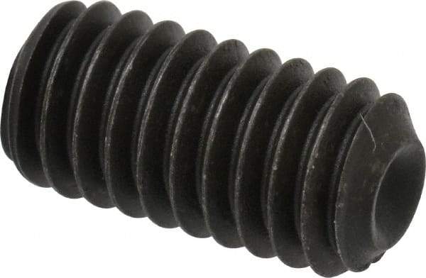 Value Collection - 5/16-18 UNC, 5/8" OAL, Cup Point Set Screw - Grade 8 Alloy Steel, 5/32" Key - Americas Industrial Supply
