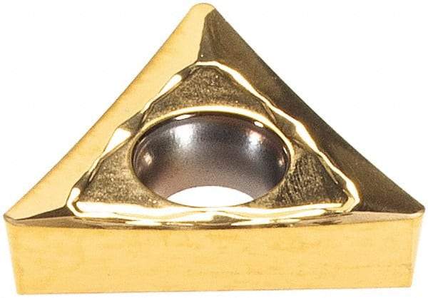 Iscar - TCGT2-1 AS Grade IC520 Carbide Turning Insert - TiCN Finish, 60° Triangle, 1/4" Inscr Circle, 3/32" Thick, 1/64" Corner Radius - Americas Industrial Supply