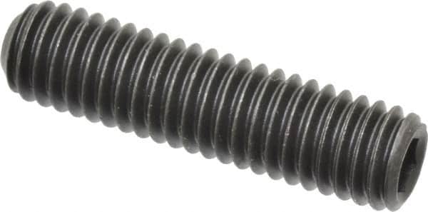 Value Collection - 3/8-16 UNC, 1-1/2" OAL, Cup Point Set Screw - Grade 8 Alloy Steel, 3/16" Key - Americas Industrial Supply