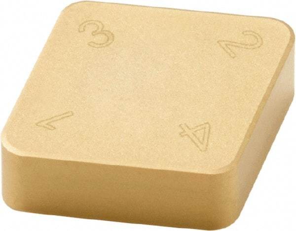 Seco - CNMN433 Grade CBN300P PCBN Turning Insert - TiAlN/TiN Finish, 80° Diamond, 1/2" Inscr Circle, 3/16" Thick, 3/64" Corner Radius - Americas Industrial Supply