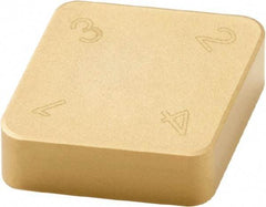 Seco - CNMN433 Grade CBN300P PCBN Turning Insert - TiAlN/TiN Finish, 80° Diamond, 1/2" Inscr Circle, 3/16" Thick, 3/64" Corner Radius - Americas Industrial Supply