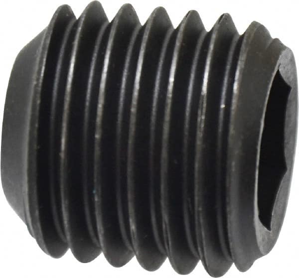 Value Collection - 1-8 UNC, 1" OAL, Cup Point Set Screw - Grade 8 Alloy Steel, 9/16" Key - Americas Industrial Supply