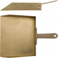 Ampco - 9" Wide x 12" Deep x 1-1/2" High Handheld Dustpan - Aluminum Body, 5" Handle - Americas Industrial Supply