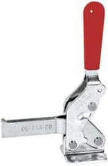 De-Sta-Co - 600 Lb Holding Capacity, Vertical Handle, Manual Hold Down Toggle Clamp - 66° Handle Movement, 75° Bar Opening, Solid Bar, Flanged Base, Electro-Plated Zinc, Carbon Steel - Americas Industrial Supply