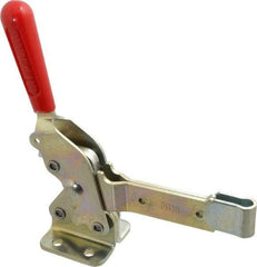De-Sta-Co - 1,400 Lb Holding Capacity, Vertical Handle, Manual Hold Down Toggle Clamp - 66° Handle Movement, 78° Bar Opening, Solid Bar, Flanged Base, Electro-Plated Zinc, Carbon Steel - Americas Industrial Supply