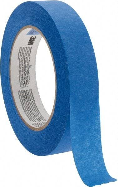 3M - 1" Wide x 60 Yd Long Blue Paper Masking Tape - Series 2090, 5.7 mil Thick, 27 In/Lb Tensile Strength - Americas Industrial Supply