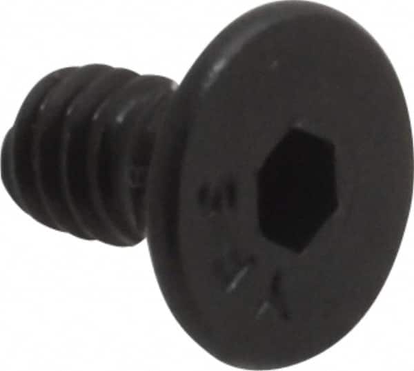 Value Collection - #5-40 UNC Hex Socket Drive, 82° Flat Screw - Alloy Steel, Black Oxide Finish, Fully Threaded, 1/4" OAL - Americas Industrial Supply