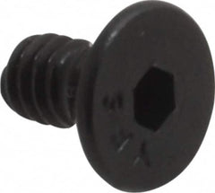Value Collection - #5-40 UNC Hex Socket Drive, 82° Flat Screw - Alloy Steel, Black Oxide Finish, Fully Threaded, 1/4" OAL - Americas Industrial Supply