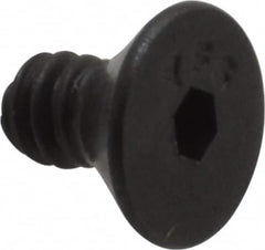 Value Collection - #6-32 UNC Hex Socket Drive, 82° Flat Screw - Alloy Steel, Black Oxide Finish, Fully Threaded, 1/4" OAL - Americas Industrial Supply