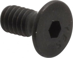 Value Collection - #8-32 UNC Hex Socket Drive, 82° Flat Screw - Alloy Steel, Black Oxide Finish, Fully Threaded, 3/8" OAL - Americas Industrial Supply
