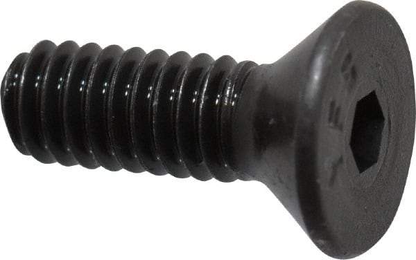 Value Collection - #8-32 UNC Hex Socket Drive, 82° Flat Screw - Alloy Steel, Black Oxide Finish, Fully Threaded, 1/2" OAL - Americas Industrial Supply
