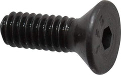 Value Collection - #8-32 UNC Hex Socket Drive, 82° Flat Screw - Alloy Steel, Black Oxide Finish, Fully Threaded, 1/2" OAL - Americas Industrial Supply