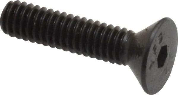 Value Collection - #8-32 UNC Hex Socket Drive, 82° Flat Screw - Alloy Steel, Black Oxide Finish, Fully Threaded, 3/4" OAL - Americas Industrial Supply