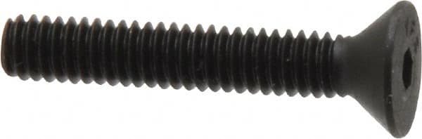 Value Collection - #8-32 UNC Hex Socket Drive, 82° Flat Screw - Alloy Steel, Black Oxide Finish, Fully Threaded, 1" OAL - Americas Industrial Supply