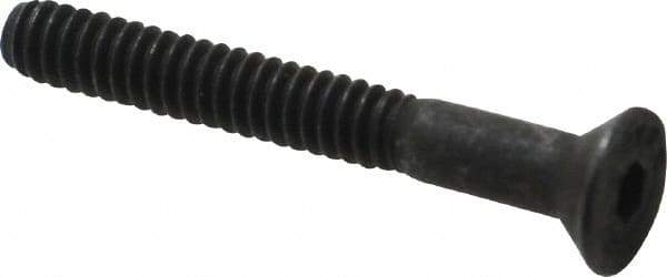 Value Collection - #10-24 UNC Hex Socket Drive, 82° Flat Screw - Alloy Steel, Black Oxide Finish, Partially Threaded, 1-1/2" OAL - Americas Industrial Supply