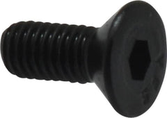 Value Collection - #10-32 UNF Hex Socket Drive, 82° Flat Screw - Alloy Steel, Black Oxide Finish, Fully Threaded, 1/2" OAL - Americas Industrial Supply
