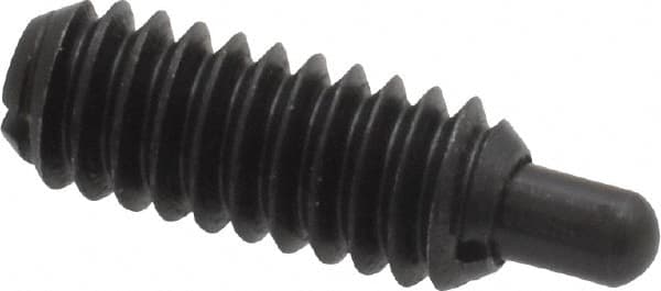 Gibraltar - 1/4-20, 5/8" Thread Length, 3/16" Plunger Projection, Steel Threaded Spring Plunger - 0.119" Max Plunger Diam, 0.5 Lb Init End Force, 6 Lb Final End Force - Americas Industrial Supply