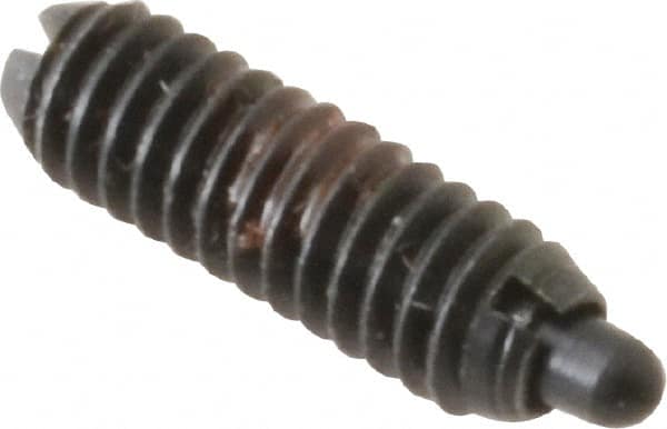 Gibraltar - 8-32, 1/2" Thread Length, 3/32" Plunger Projection, Steel Threaded Spring Plunger - 0.07" Max Plunger Diam, 0.5 Lb Init End Force, 2 Lb Final End Force - Americas Industrial Supply