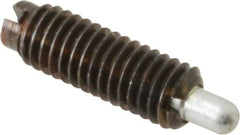 Gibraltar - 10-32, 9/16" Thread Length, 1/8" Plunger Projection, Steel Threaded Spring Plunger - 0.093" Max Plunger Diam, 0.3 Lb Init End Force, 3 Lb Final End Force - Americas Industrial Supply