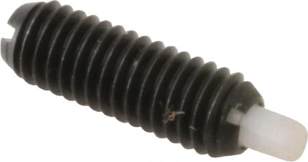 Gibraltar - 10-32, 9/16" Thread Length, 1/8" Plunger Projection, Steel Threaded Spring Plunger - 0.093" Max Plunger Diam, 0.3 Lb Init End Force, 3 Lb Final End Force - Americas Industrial Supply