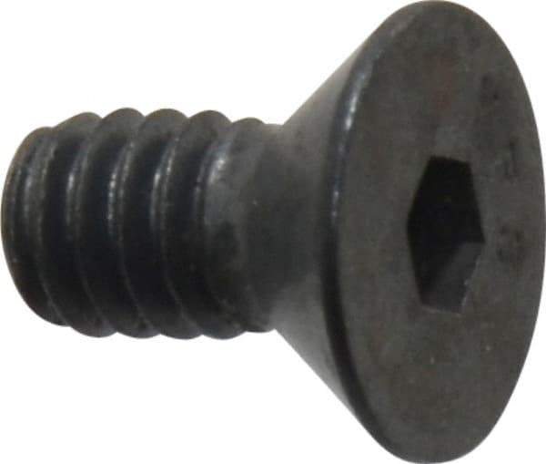 Value Collection - 1/4-20 UNC Hex Socket Drive, 82° Flat Screw - Alloy Steel, Black Oxide Finish, Fully Threaded, 1/2" OAL - Americas Industrial Supply