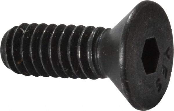 Value Collection - 1/4-20 UNC Hex Socket Drive, 82° Flat Screw - Alloy Steel, Black Oxide Finish, Fully Threaded, 3/4" OAL - Americas Industrial Supply