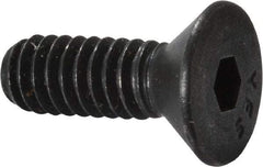 Value Collection - 1/4-20 UNC Hex Socket Drive, 82° Flat Screw - Alloy Steel, Black Oxide Finish, Fully Threaded, 3/4" OAL - Americas Industrial Supply
