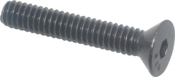 Value Collection - 1/4-20 UNC Hex Socket Drive, 82° Flat Screw - Alloy Steel, Black Oxide Finish, Fully Threaded, 1-1/2" OAL - Americas Industrial Supply