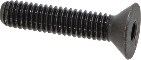 Value Collection - 5/16-18 UNC Hex Socket Drive, 82° Flat Screw - Alloy Steel, Black Oxide Finish, Fully Threaded, 1-1/2" OAL - Americas Industrial Supply