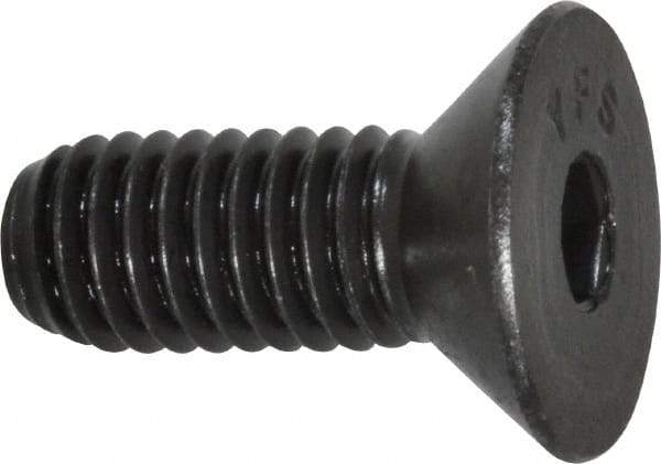 Value Collection - 3/8-16 UNC Hex Socket Drive, 82° Flat Screw - Alloy Steel, Black Oxide Finish, Fully Threaded, 1" OAL - Americas Industrial Supply