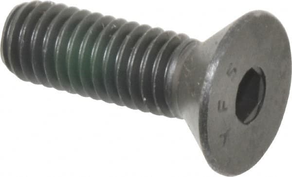 Value Collection - 3/8-16 UNC Hex Socket Drive, 82° Flat Screw - Alloy Steel, Black Oxide Finish, Fully Threaded, 1-1/4" OAL - Americas Industrial Supply