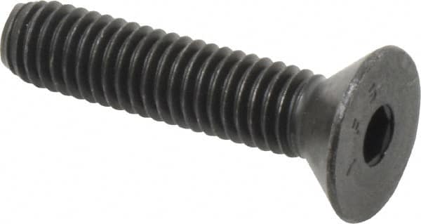 Value Collection - 3/8-16 UNC Hex Socket Drive, 82° Flat Screw - Alloy Steel, Black Oxide Finish, Fully Threaded, 1-3/4" OAL - Americas Industrial Supply