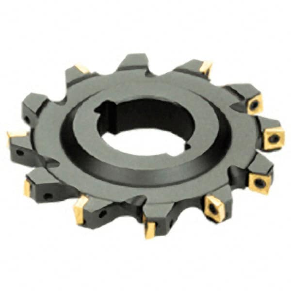 Iscar - Arbor Hole Connection, 0.3937" Cutting Width, 0.9449" Depth of Cut, 100mm Cutter Diam, 1.2598" Hole Diam, 7 Tooth Indexable Slotting Cutter - SDN Toolholder, Q/XOMT Insert - Americas Industrial Supply