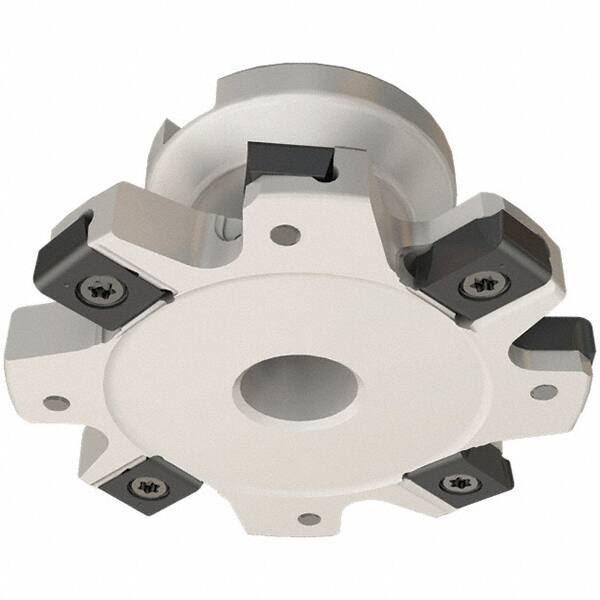 Iscar - Shell Mount B Connection, 3/8" Cutting Width, 1.07" Depth of Cut, 4" Cutter Diam, 1" Hole Diam, 10 Tooth Indexable Slotting Cutter - FDN-LN12 Toolholder, LNET Insert - Americas Industrial Supply