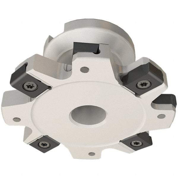 Iscar - Shell Mount B Connection, 1.41" Depth of Cut, 5" Cutter Diam, 1-1/4" Hole Diam, 6 Tooth Indexable Slotting Cutter - FDN-LN12 Toolholder, LNET Insert - Americas Industrial Supply